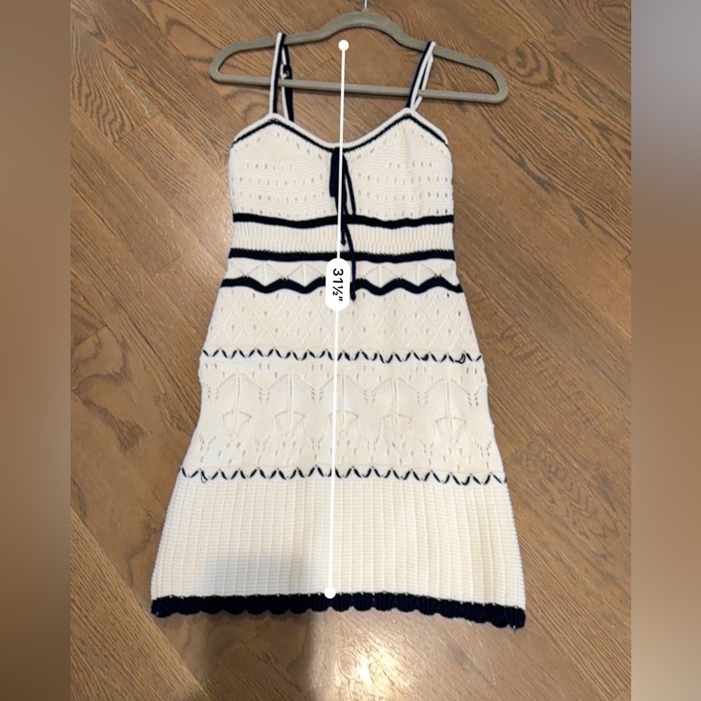 Grey Bandit Newport Crochet Mini Dress | Black & White | Size M - Picture 6 of 7